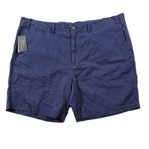 Polo Ralph Lauren Linen Cotton Shorts Mens 42 Newport Navy 8" Straight $98 NEW